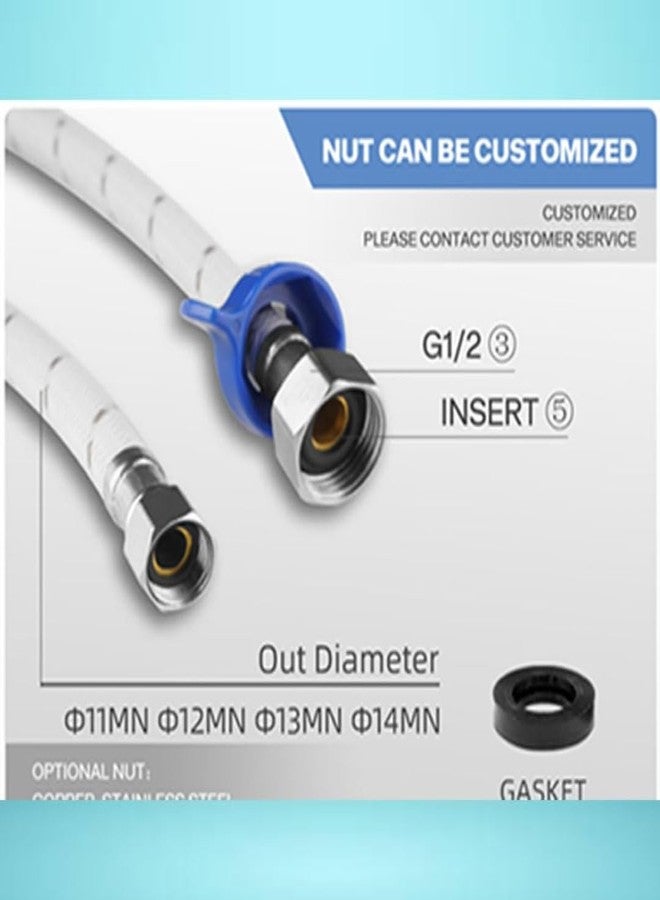 COSWARE أنبوب توصيل مرن من مادة PVC من COSWARE بطول 24 بوصة مناسب لسخانات المياه، وحنفيات أسطح العمل، وحنفيات المياه، وأحواض الغسيل، وأحواض المطبخ، وشطف المراحيض (عبوة من قطعتين) (24 بوصة) - Image 3